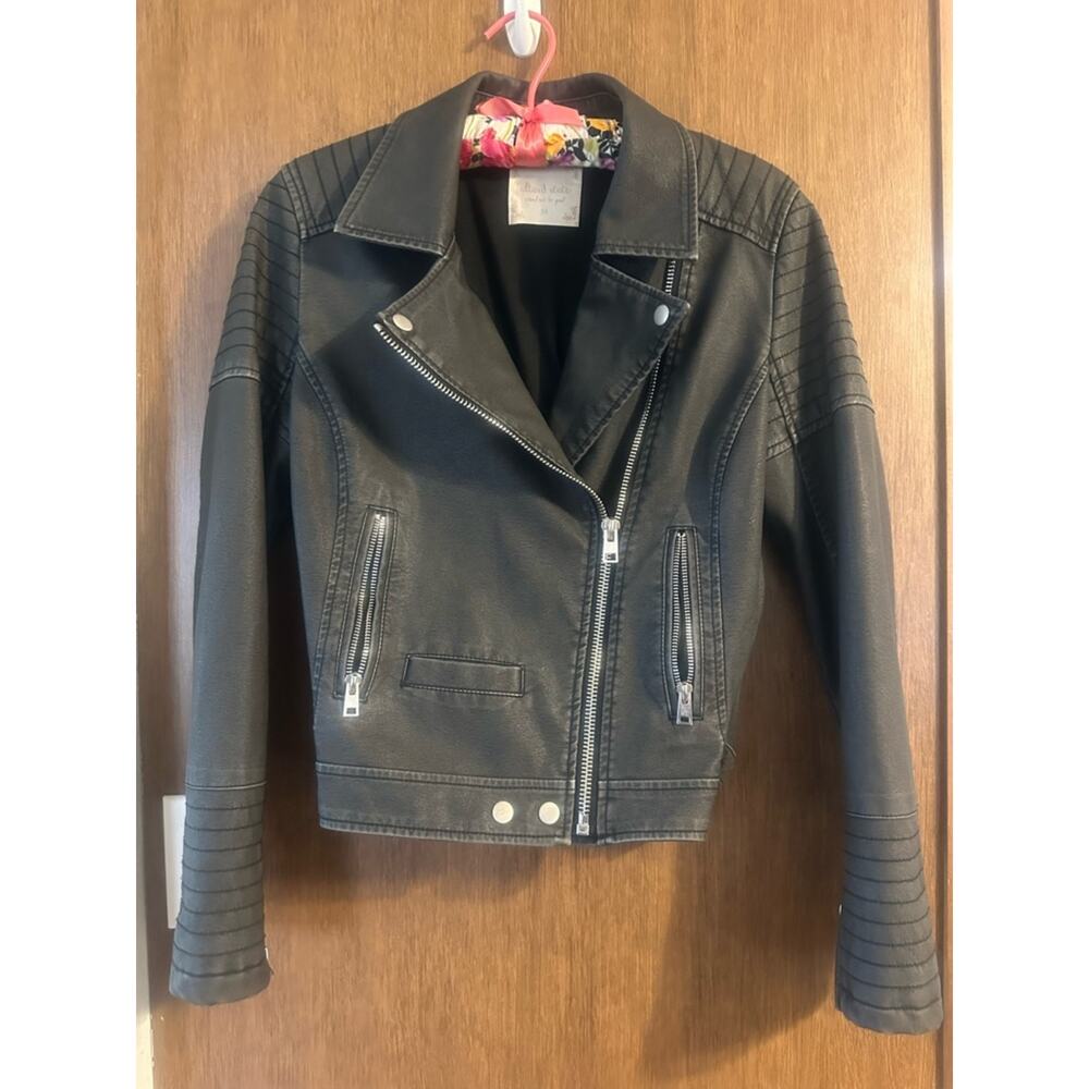 Altar'd State Black Faux Leather Moto Jacket